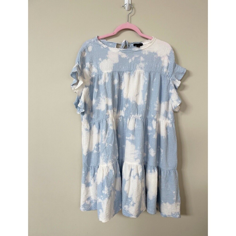 Anthropologie Current Air Dress Women Blue White Tie Dye Tunic Flowy Size XS New